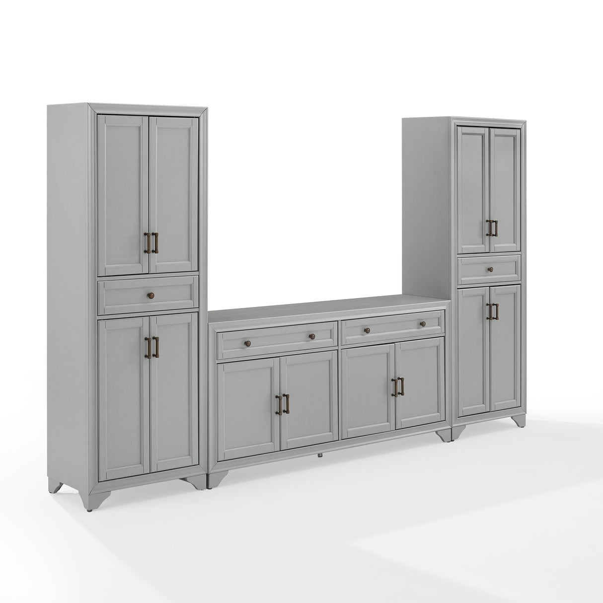 Crosley Tara 3-piece Sideboard and Pantry Set - 15"x108.5"x67.75"
