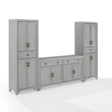 Crosley Tara 3-piece Sideboard and Pantry Set - 15"x108.5"x67.75"
