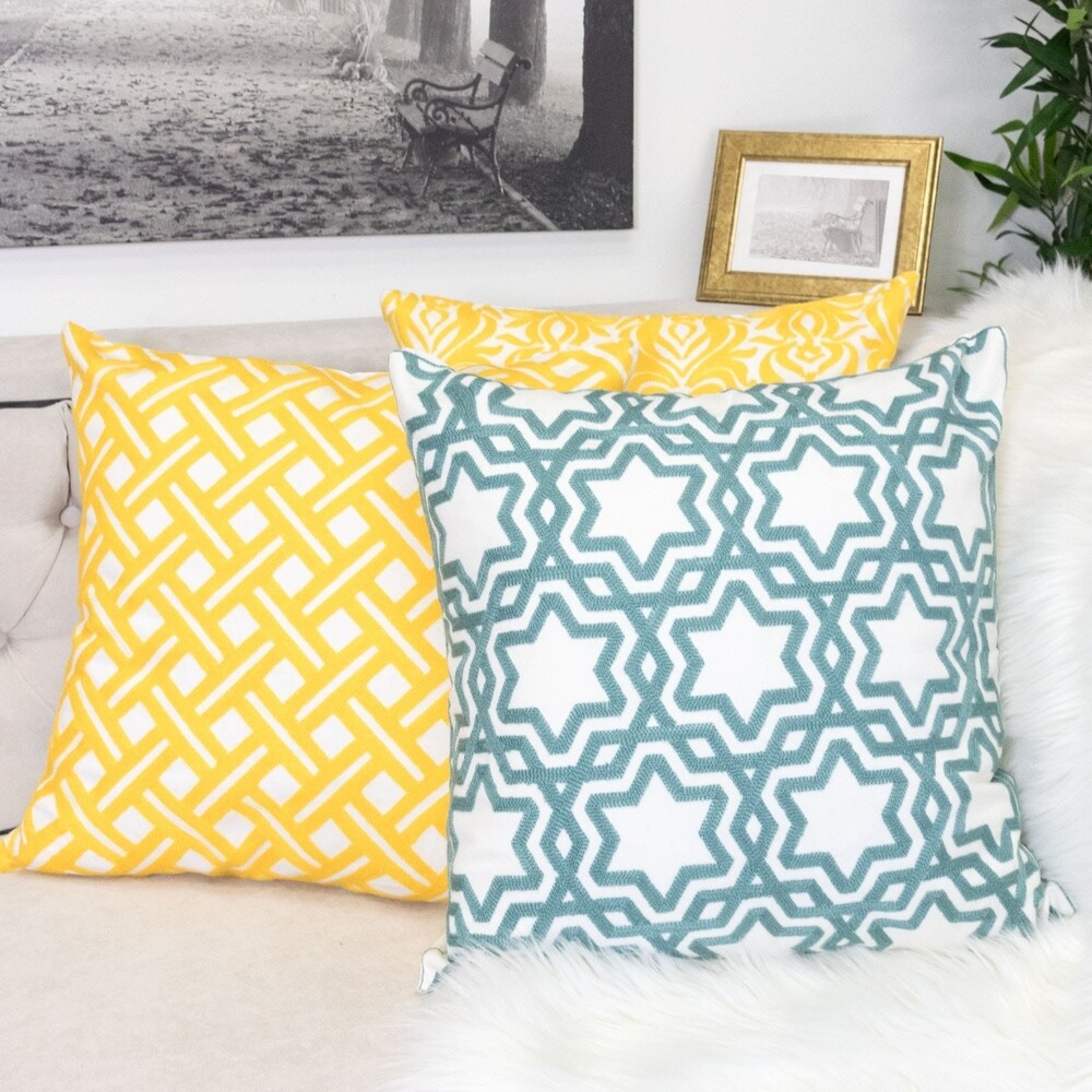 Tara Cotton 20" Square Decorative Throw Pillow