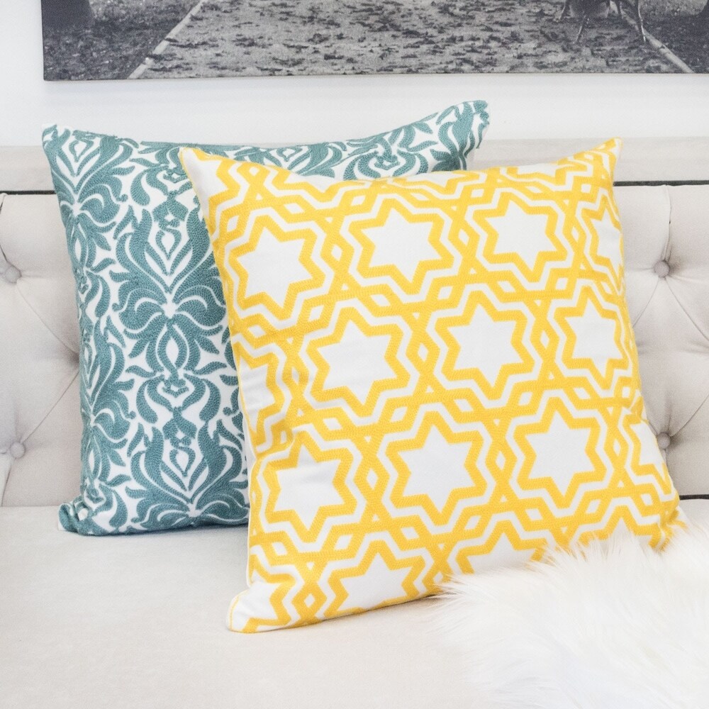 Tara Cotton 20" Square Decorative Throw Pillow