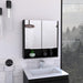 Tatacoa 25-inch Tall Double Door Mirror Cabinet with Open Shelf, and 3 Interior Shelves