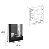 Tatacoa 25-inch Tall Double Door Mirror Cabinet with Open Shelf, and 3 Interior Shelves