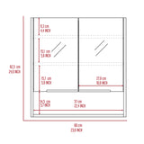 Tatacoa 25-inch Tall Double Door Mirror Cabinet with Open Shelf, and 3 Interior Shelves