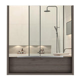 Tatacoa 25-inch Tall Double Door Mirror Cabinet with Open Shelf, and 3 Interior Shelves