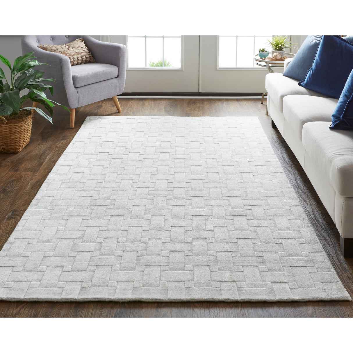 Tatem Minimal Viscose Beige Area Rug