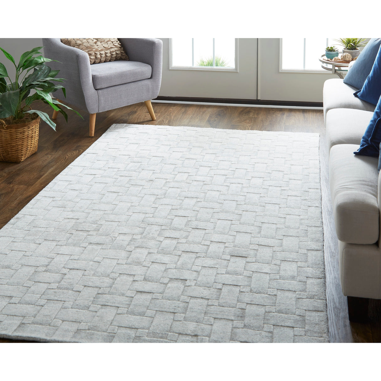 Tatem Minimal Viscose Beige Area Rug
