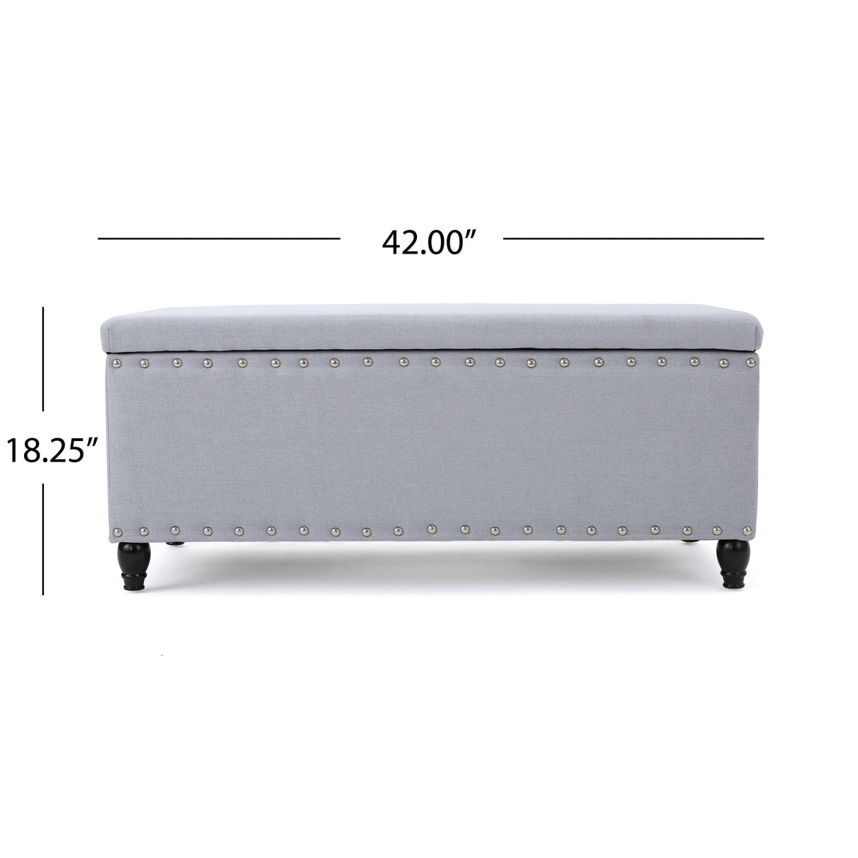 Tatiana Contemporary Fabric Storage Ottoman with Nailhead Trim by Christopher Knight Home
