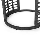 Tatiana Outdoor Modern Boho Wicker Side Table with Tempered Glass Top by Christopher Knight Home