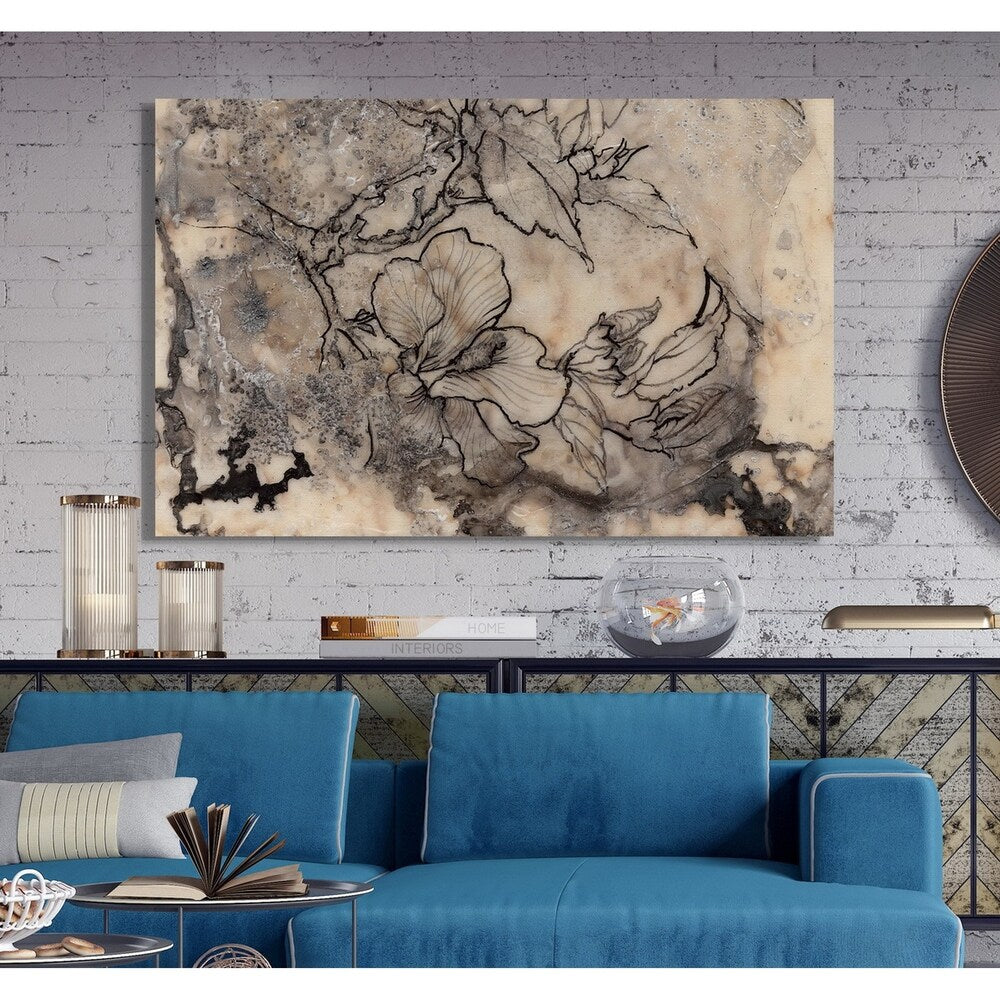 Tattooed Floral I -Premium Gallery Wrapped Canvas