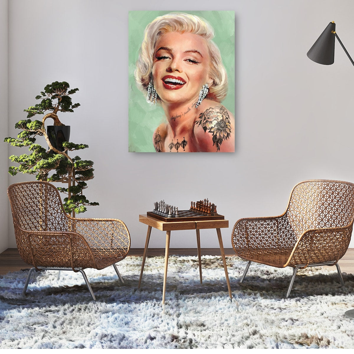 Tattooed Marilyn By Studio Arts Canvas Art Print