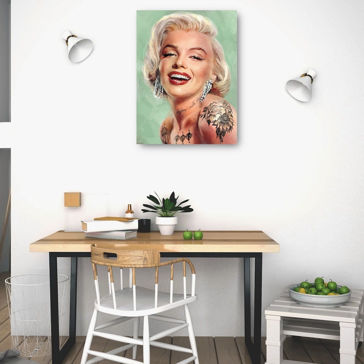 Tattooed Marilyn By Studio Arts Canvas Art Print