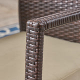 Tatum Outdoor Industrial Wood and Wicker 5 Piece Square Dining Set by Christopher Knight Home