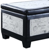 Taupe and Blue Plaid Storage Bench and Ottoman Three Piece Set