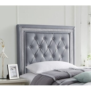 Tavira Allure® College Headboard - Alloy with Silver Crystal Border by DormCo