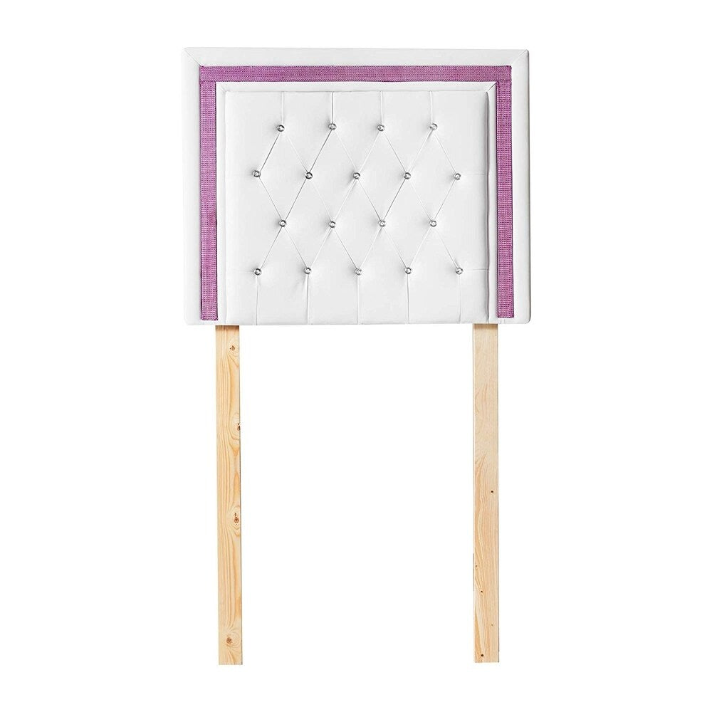 Tavira Allure® College Dorm Headboard - White with Purple Crystal Border by DormCo