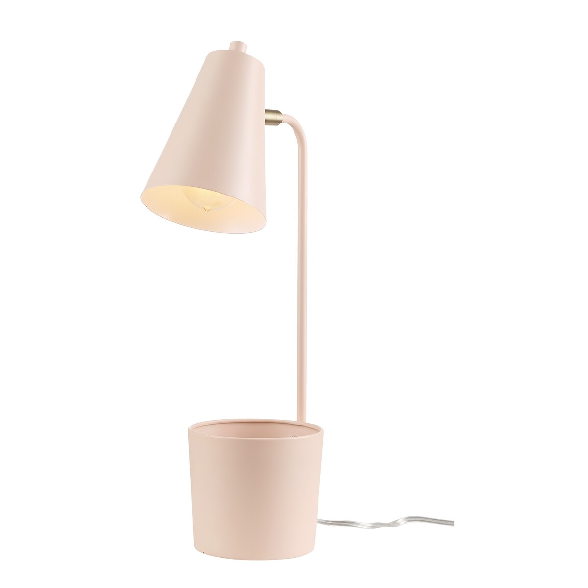Taylor 18" Matte Pink Organizer Desk Lamp with Brass Pivot Joint - one size