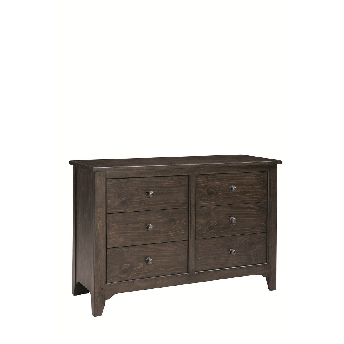 Taylor 6-Drawer Farmhouse Wood Dresser, River Rock Brown