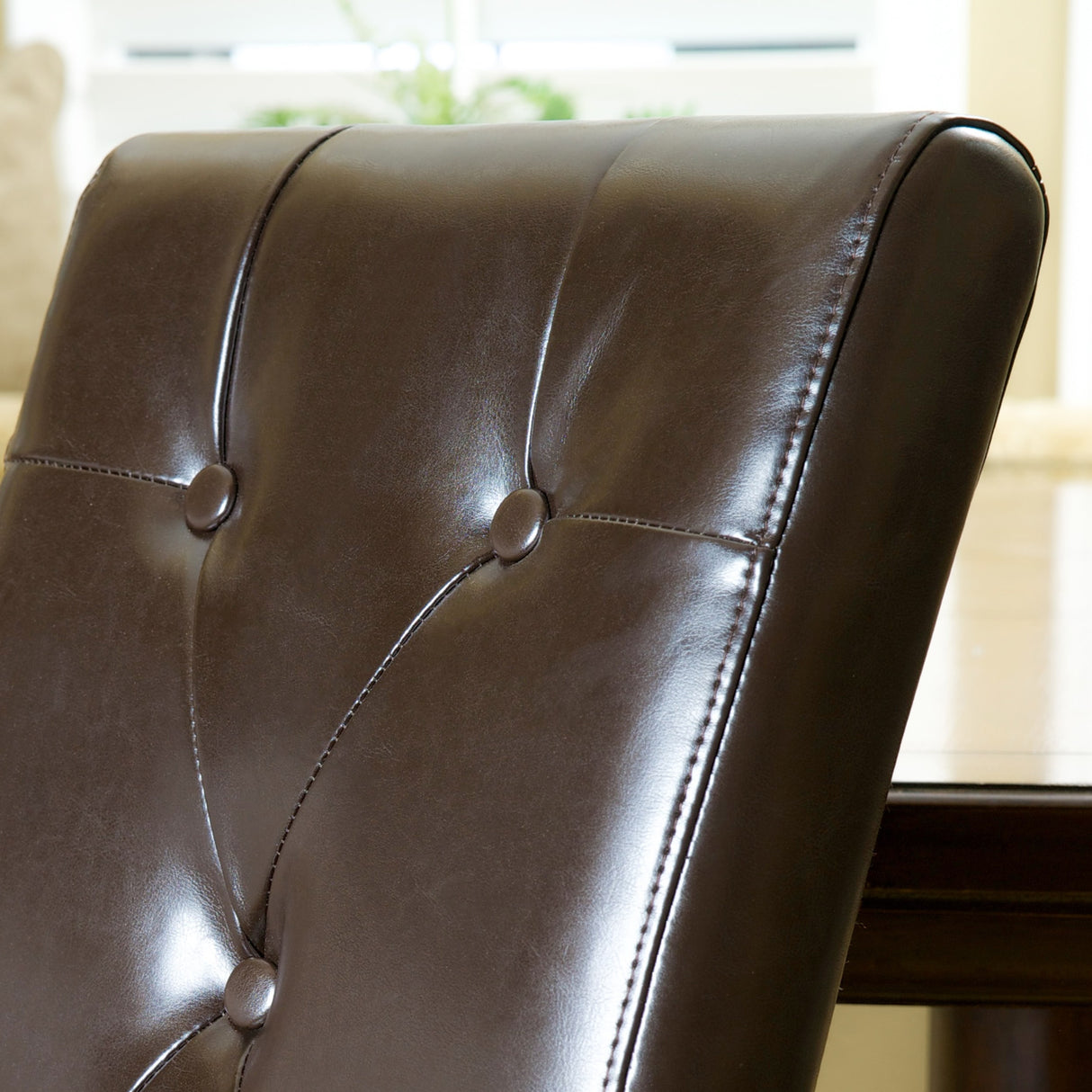 Taylor Brown Bonded Leather Dining Chair (Set of 2) by Christopher Knight Home