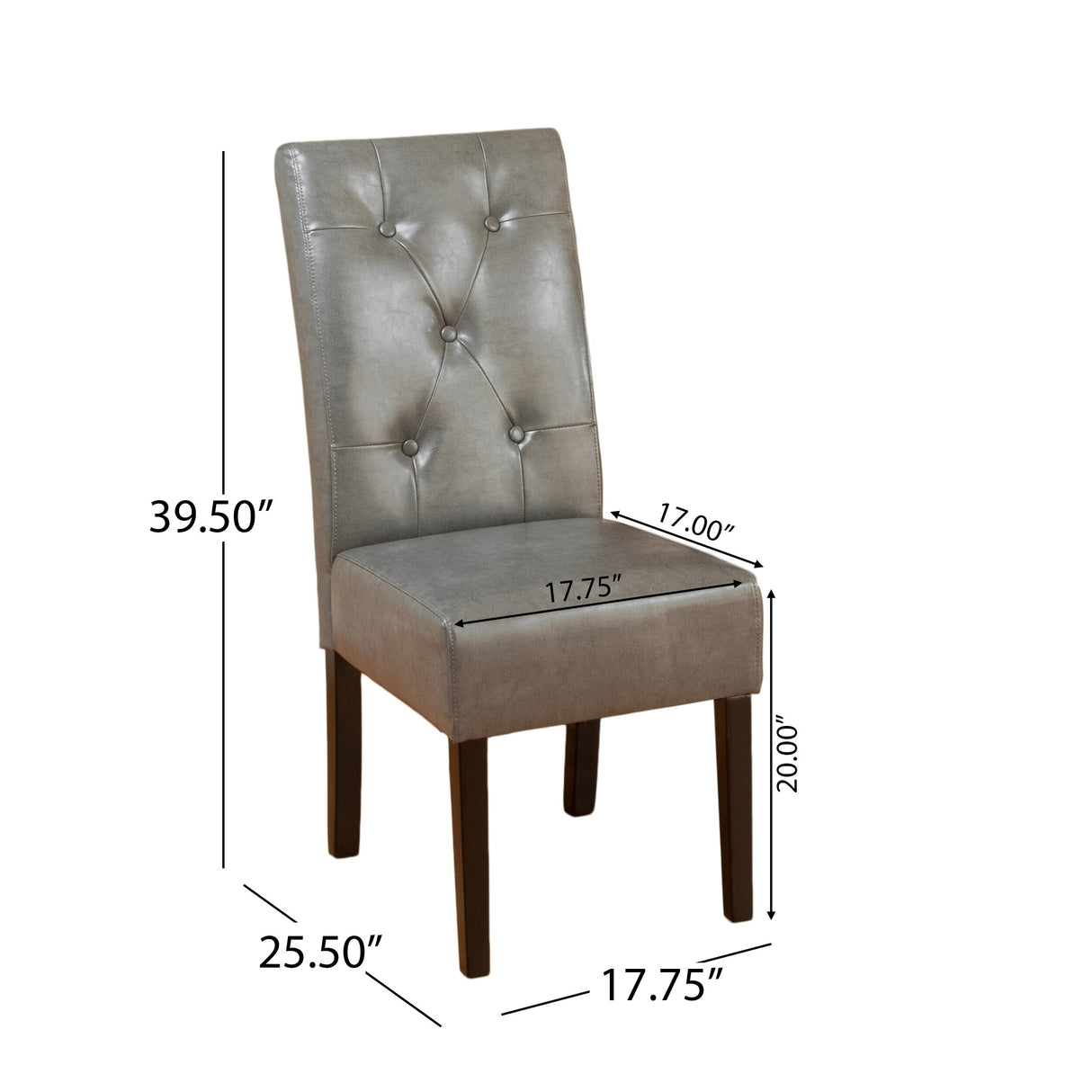 Taylor Grey Bonded Leather Dining Chair (Set of 2) by Christopher Knight Home
