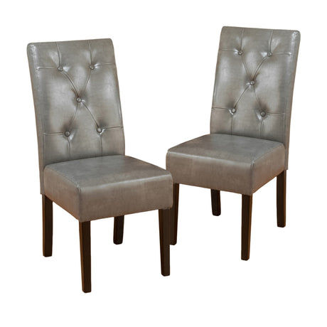 Taylor Grey Bonded Leather Dining Chair (Set of 2) by Christopher Knight Home