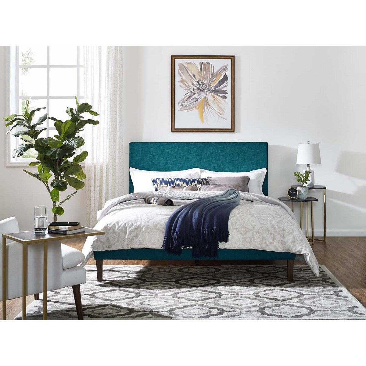 Carson Carrington Stryn Upholstered Linen Fabric Headboard