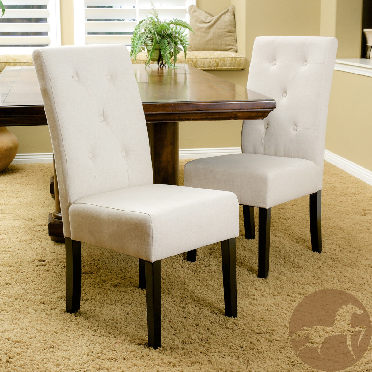 Taylor Natural Fabric Dining Chair (Set of 2) by Christopher Knight Home
