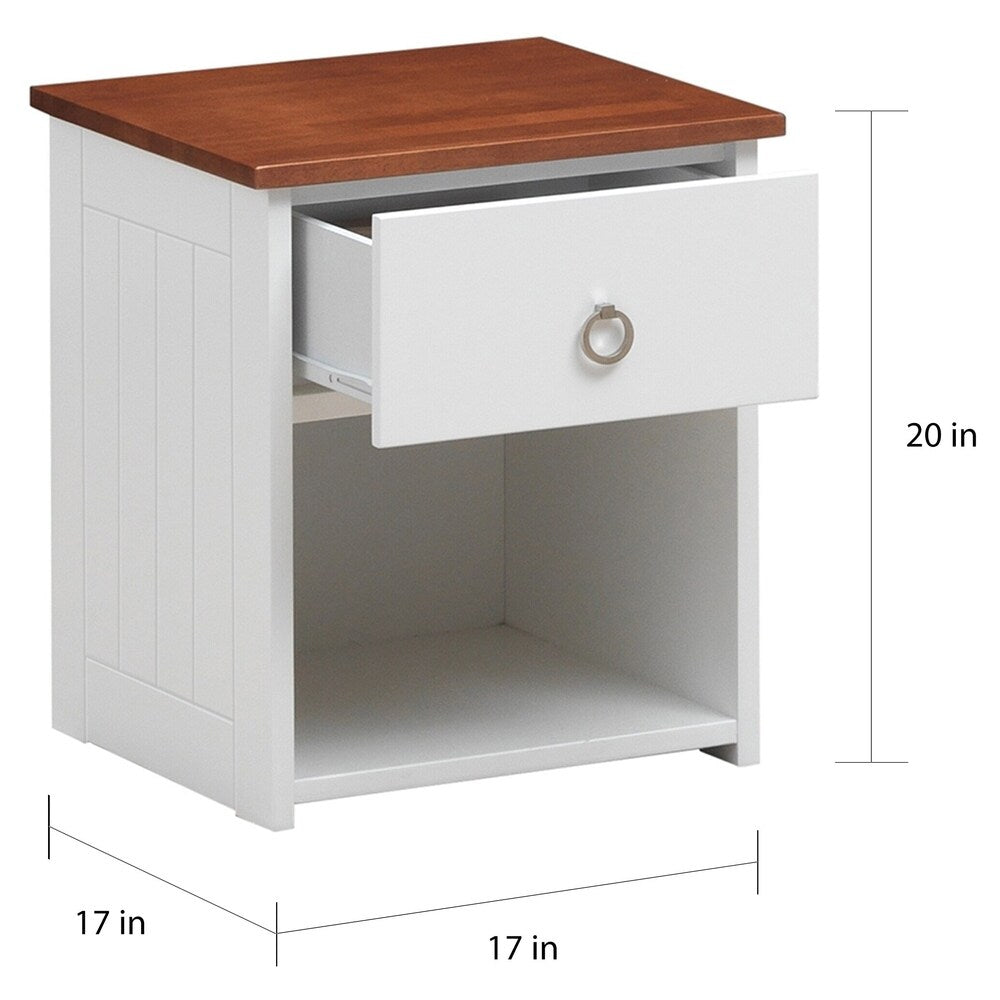 Taylor & Olive Camas White/ Oak Nightstand