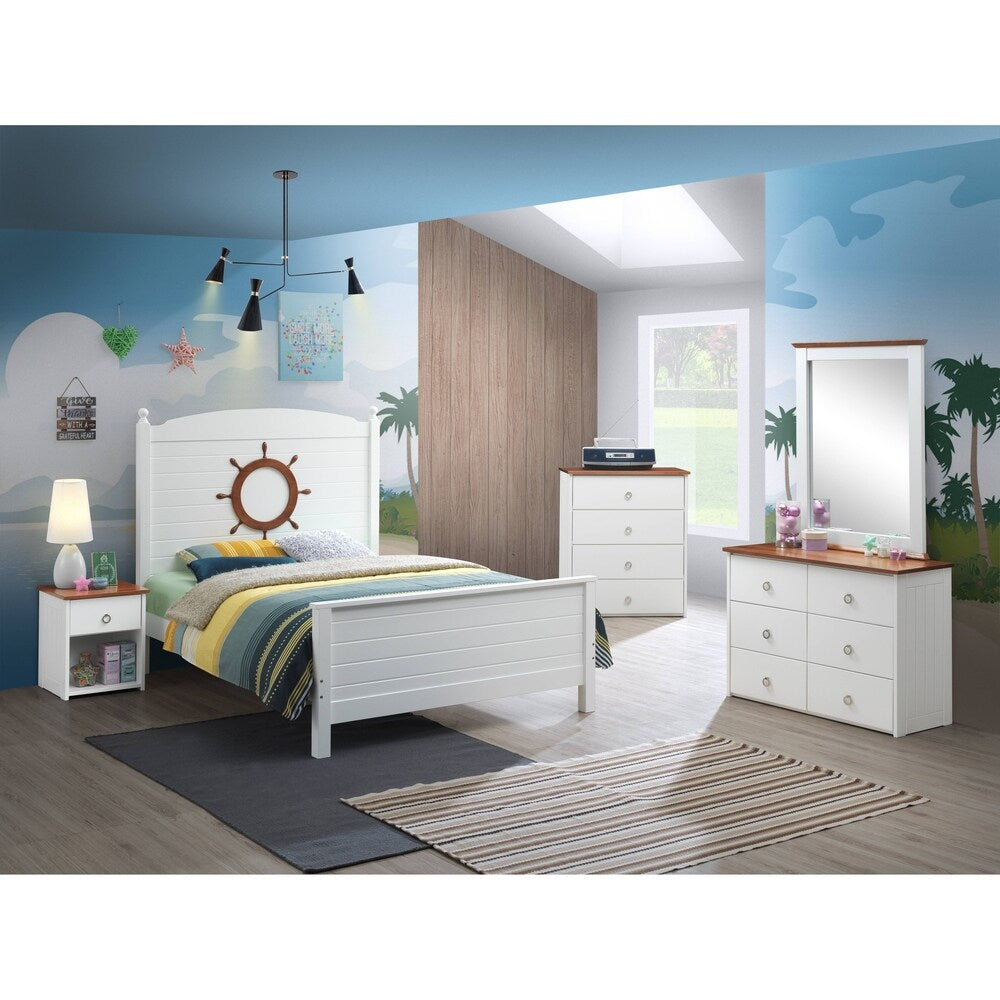Taylor & Olive Camas White/ Oak Nightstand