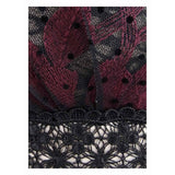 Taylor Women's Tiered Lace Tulle Midi Dress (6, Black/Burgundy)