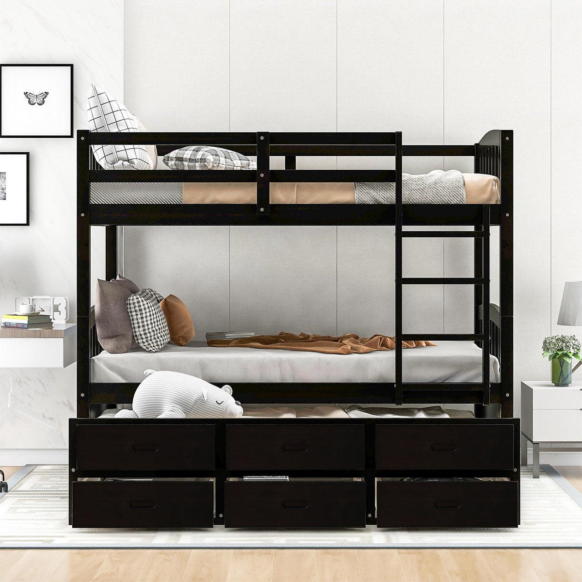 Taylor & Olive Freesia Twin-over-Twin Bunk Bed with 3-drawer Trundle