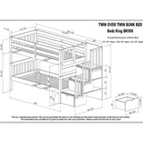 Taylor & Olive Trillium Twin over Twin Stairway Bunk Bed, Twin Trundle