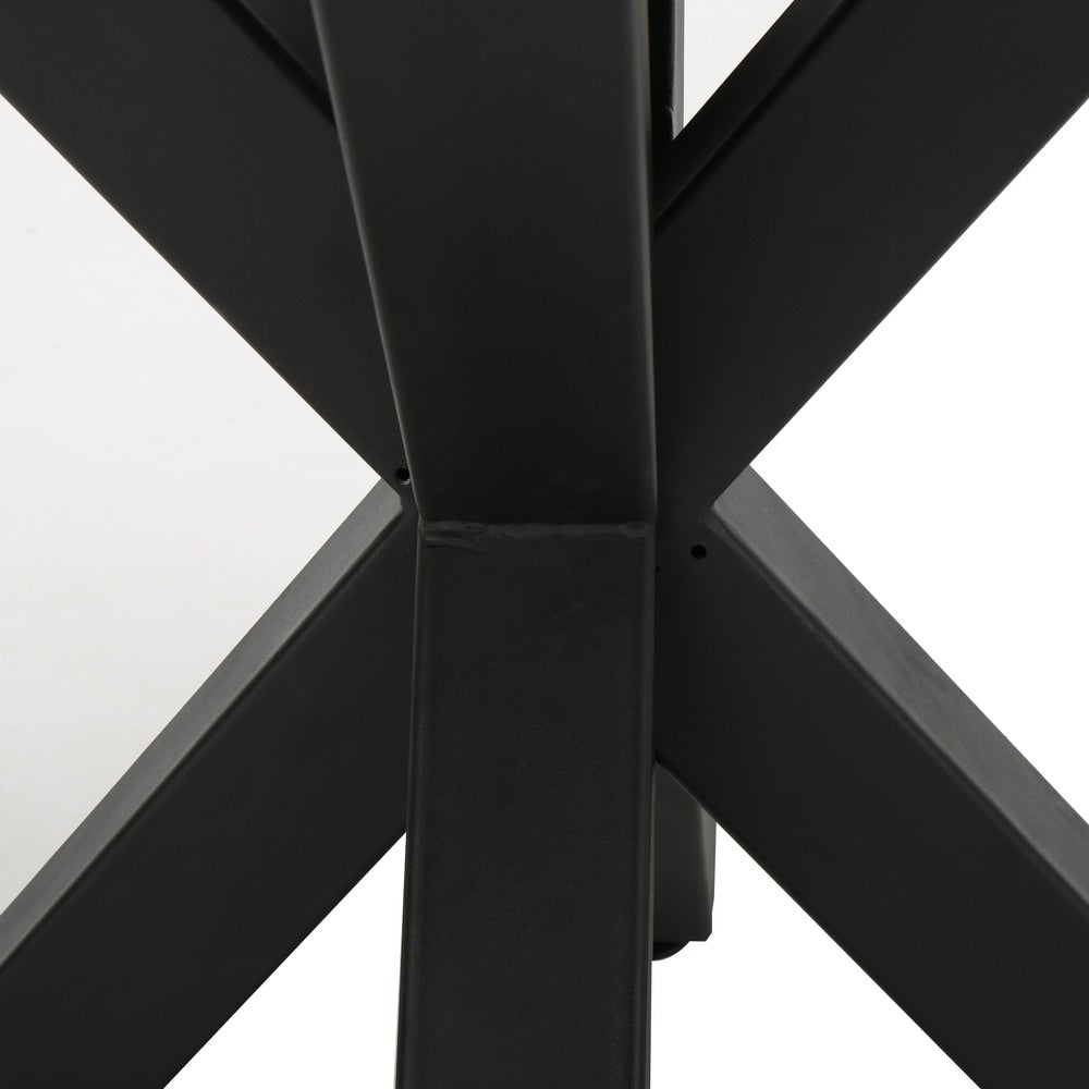 Teague Modern Lightweight Concrete Circular Dining Table with Cross Base by Christopher Knight Home - Off White