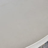Teague Modern Lightweight Concrete Circular Dining Table with Cross Base by Christopher Knight Home - Off White