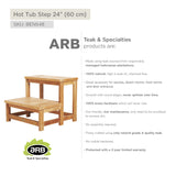 Teak Hot tub step 24" (60 cm)