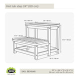 Teak Hot tub step 24" (60 cm)