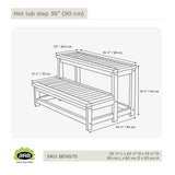 Teak Hot tub step 36" (90 cm)
