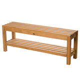 Teak Shower Bench Coach 47" (120 cm) with shelf