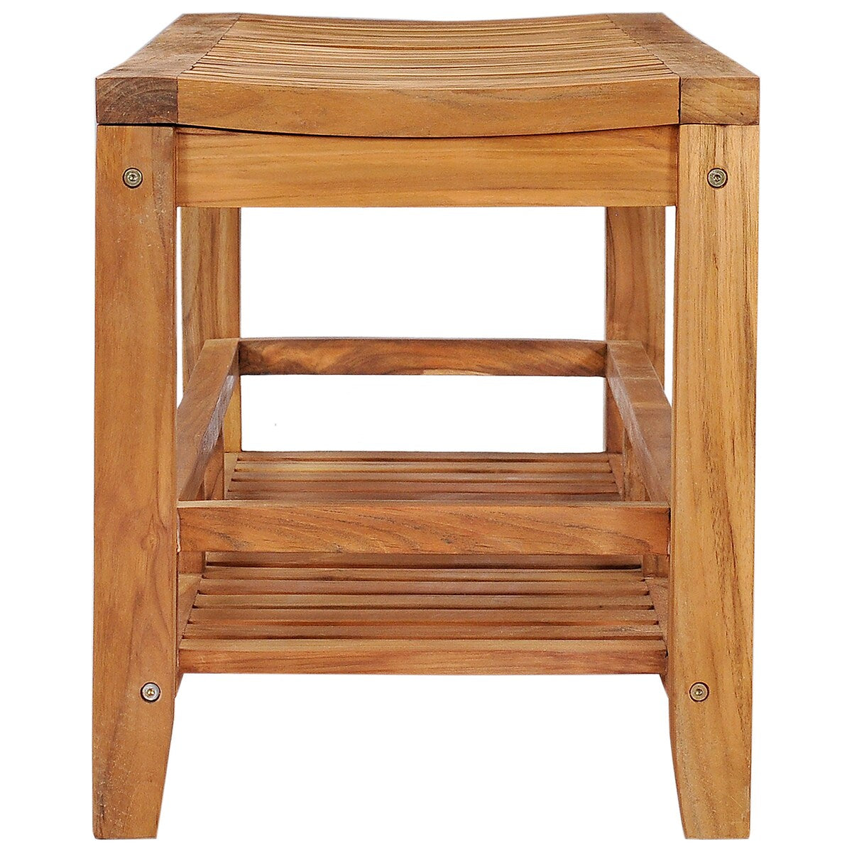 Teak Wood Nassau Shower Stool / Bench with Shelf, 47 inch