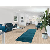Teal Blue Gabbeh Oriental Runner Rug Handmade Wool Carpet - 2'7" x 9'10"
