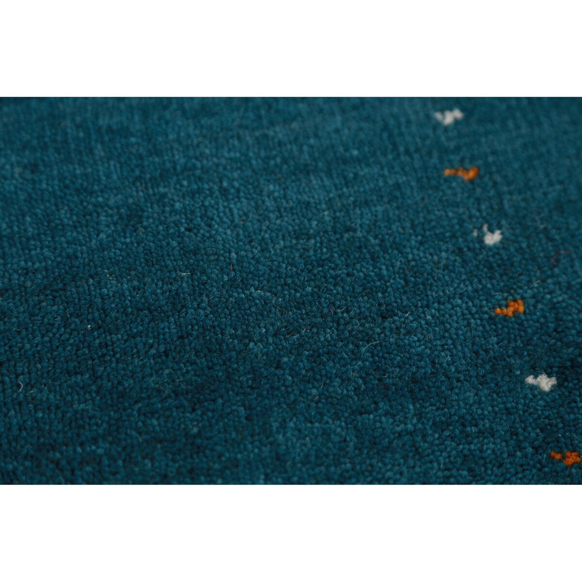 Teal Blue Gabbeh Oriental Runner Rug Handmade Wool Carpet - 2'7" x 9'10"