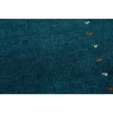 Teal Blue Gabbeh Oriental Runner Rug Handmade Wool Carpet - 2'7" x 9'10"