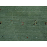 Teal Green Loom Gabbeh Hand-woven Wool Oriental Rug (9'2 x 12')