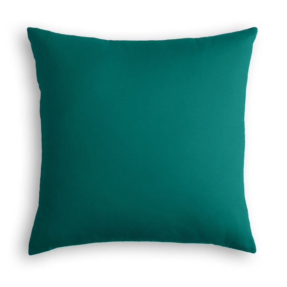 Teal Sunbrella Canvas Outdoor Throw Pillow