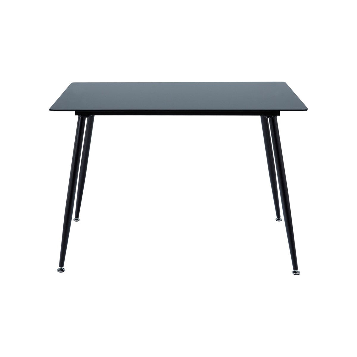 Teamson Home - Julianna 43 inch Glass Dining Table - Black - 43.5"W x 27.75"L x 29.5"H