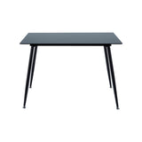 Teamson Home - Julianna 43 inch Glass Dining Table - Black - 43.5"W x 27.75"L x 29.5"H