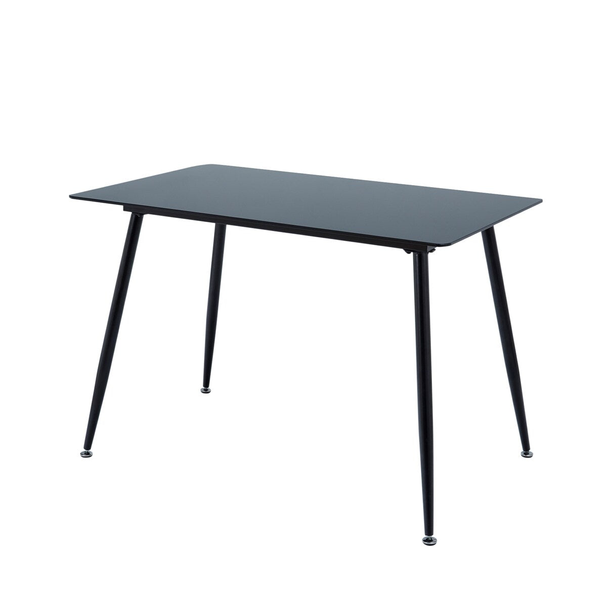 Teamson Home - Julianna 43 inch Glass Dining Table - Black - 43.5"W x 27.75"L x 29.5"H