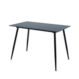 Teamson Home - Julianna 43 inch Glass Dining Table - Black - 43.5"W x 27.75"L x 29.5"H