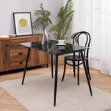 Teamson Home - Julianna 43 inch Glass Dining Table - Black - 43.5"W x 27.75"L x 29.5"H