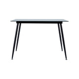 Teamson Home - Julianna 43 inch Glass Dining Table - Black - 43.5"W x 27.75"L x 29.5"H