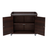 Teamson Home 39.5" Veronica Rolling Outdoor PE Rattan Bar Cart with Storage